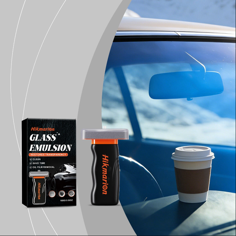 Portable Car Glass Oil Film Cleaner, Streak-Free Glass Decontamination, Fast Cleaning for Window Oil Film, Compact & Easy to Carry.-CJP