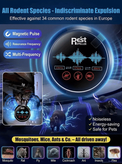Fully automatic ultrasonic intelligent rodent and insect repellent