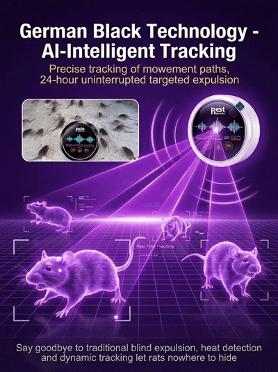 Fully automatic ultrasonic intelligent rodent and insect repellent