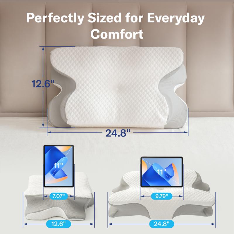 Ergonomic Memory Foam Cervical Pillow for All Sleepers-SUY