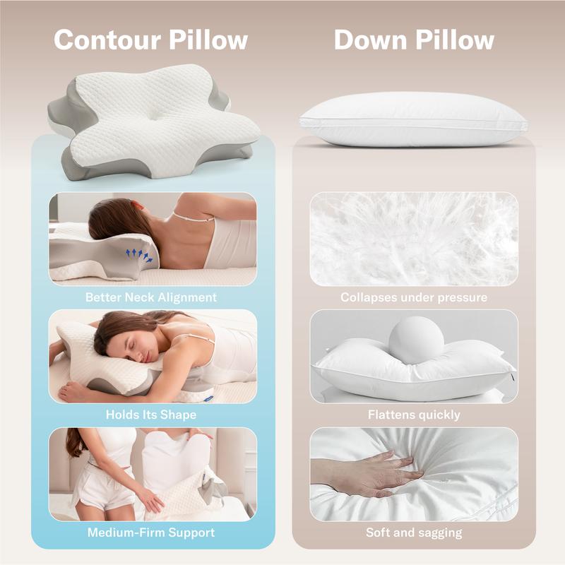 Ergonomic Memory Foam Cervical Pillow for All Sleepers-SUY