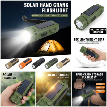 Solar Emergency LED Flashlight, Portable Rechargeable Must-Have-SUY