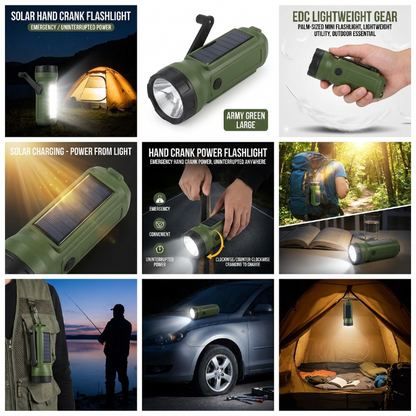 Solar Emergency LED Flashlight, Portable Rechargeable Must-Have-SUY