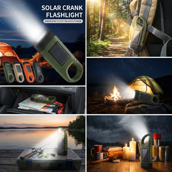 Solar Emergency LED Flashlight, Portable Rechargeable Must-Have-SUY