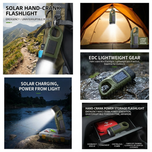 Solar Emergency LED Flashlight, Portable Rechargeable Must-Have-SUY