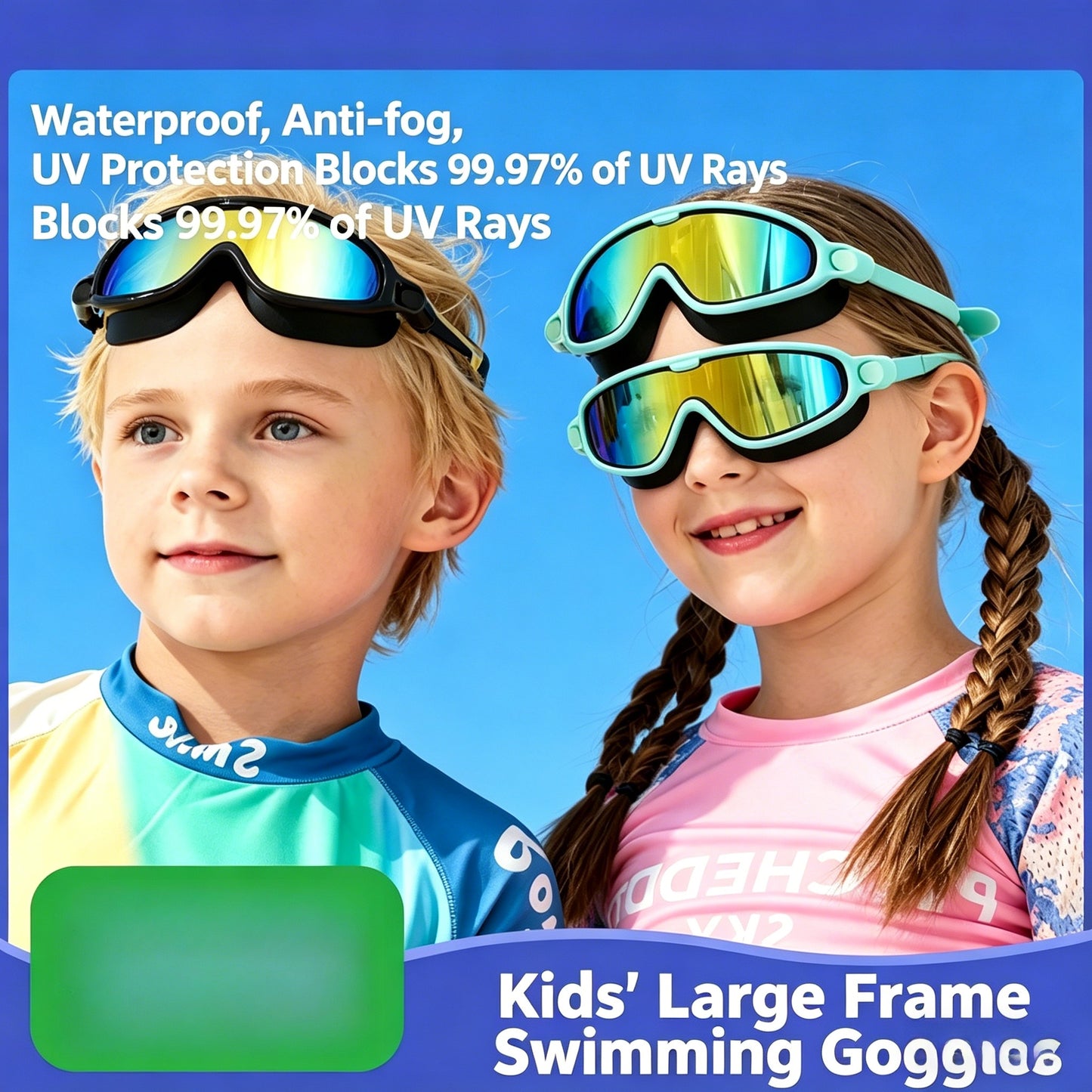Kids Swim Goggles - Leak-Proof, Anti-Fog & UV Protection for Boys & Girls 🏊‍♀️🏊‍♂️-CJP
