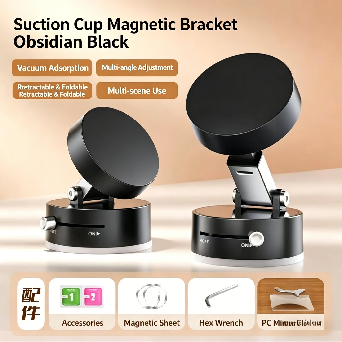 Vacuum Suction Magnetic Phone Mount | Car & Home Foldable Holder-CJP
