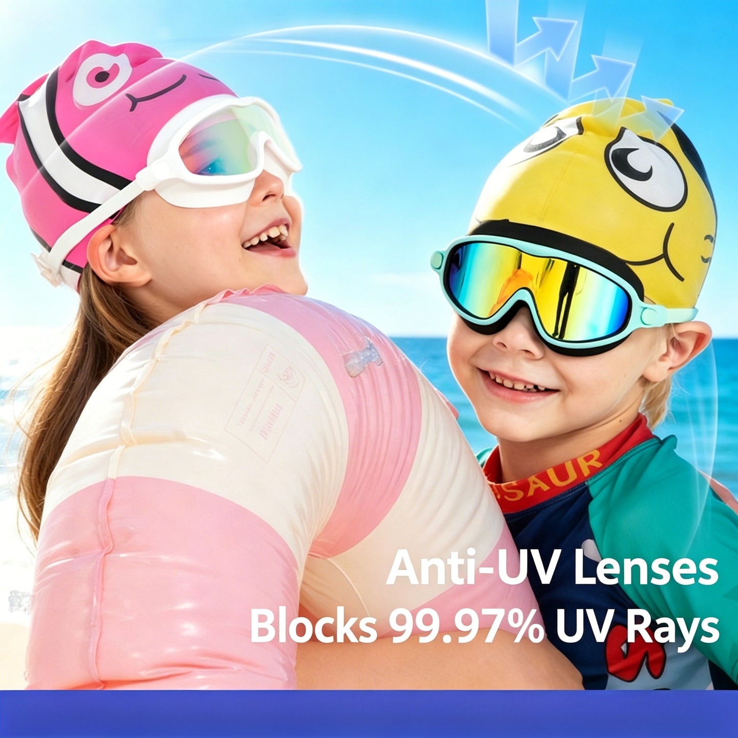 Kids Swim Goggles - Leak-Proof, Anti-Fog & UV Protection for Boys & Girls 🏊‍♀️🏊‍♂️-CJP