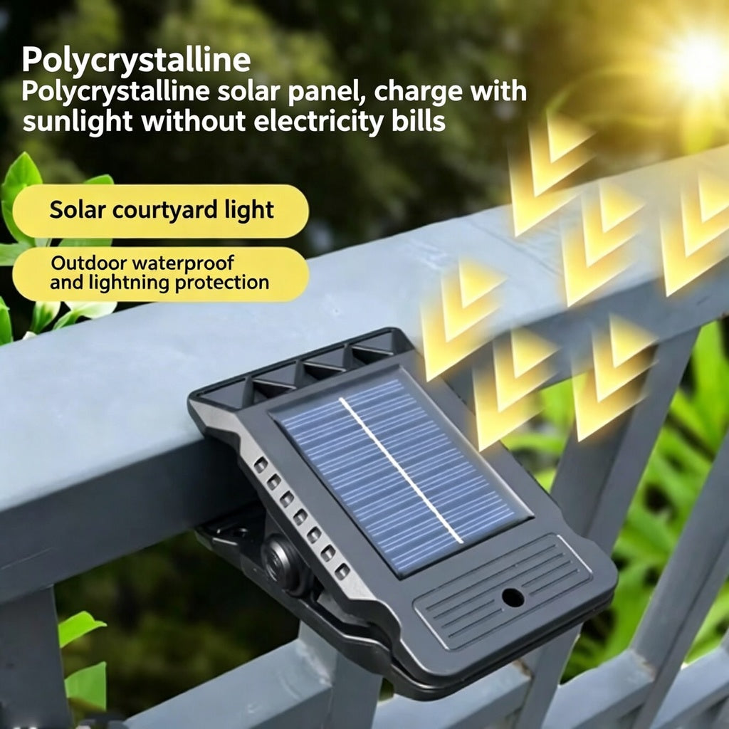 Upgraded Solar Clip Light - Motion Sensor Outdoor Camping & Garden Patio Light, Zero Electricity Cost-VEX