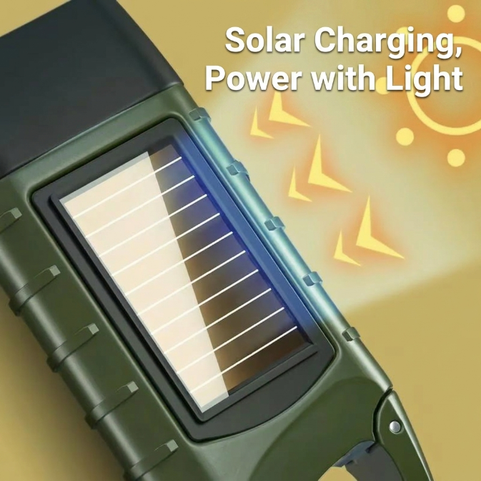 Solar Emergency LED Flashlight, Portable Rechargeable Must-Have-SUY
