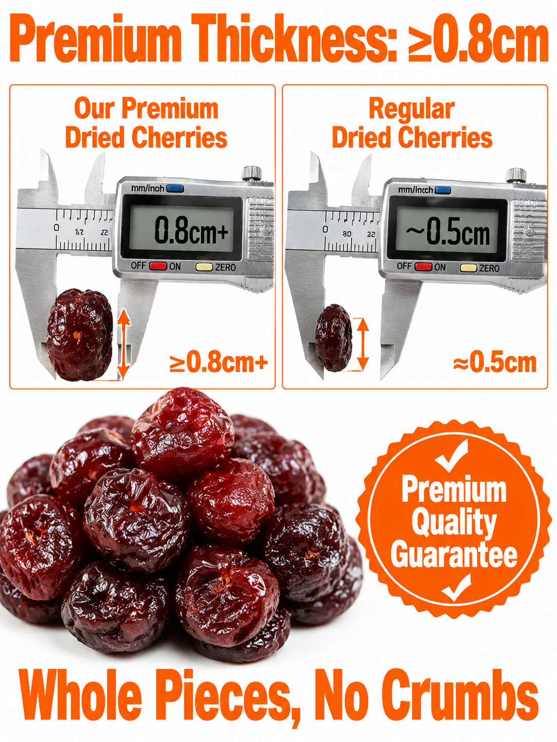 🍒Dried Sour Cherry Snacks, Natural Pitted Fruit Treats