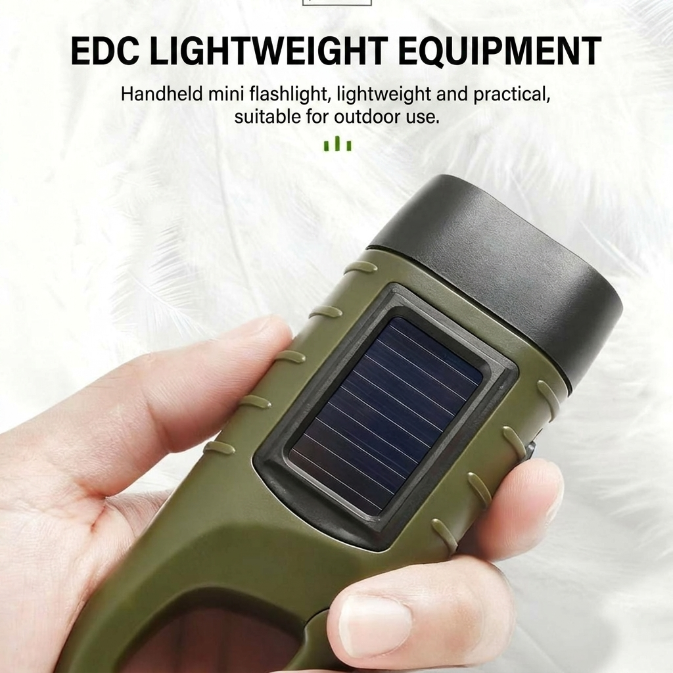 Solar Emergency LED Flashlight, Portable Rechargeable Must-Have-SUY