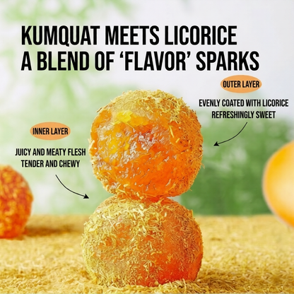 Premium Preserved Kumquat with Licorice - Natural Throat Comfort Snack,  100% Real Fruit.-XXS