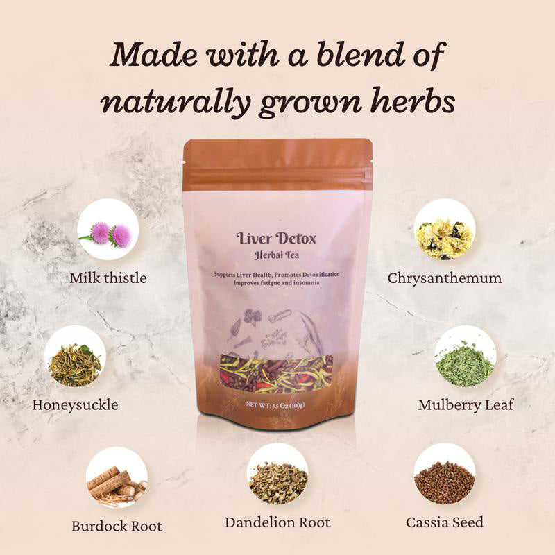 🍵🍵🍵Liver & Kidney Detox Cleanse Tea💚💚💚 | Milk Thistle, Dandelion & Goji Berry Blend for Bloating, Bad Breath & Acne Relief-VEX