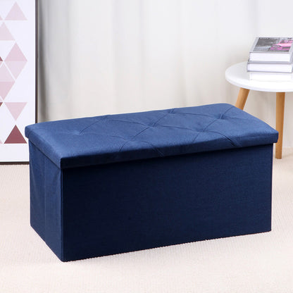 Large Foldable Storage Bench, Multi-Functional Ottoman,350lbs Capacity, Grey Linen.-XXS