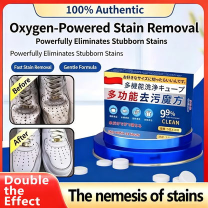 Oxygen Cleaning Tablets – No Scrub Stain Remover | Multi-Purpose Effervescent Cleaner for Shoes, Clothes & Household-YOY