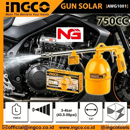 INGCO SPET SOLAR GUN SOLAR AIR WASHING GUN ENGINE CLEANER AWG1001 750C-SUY