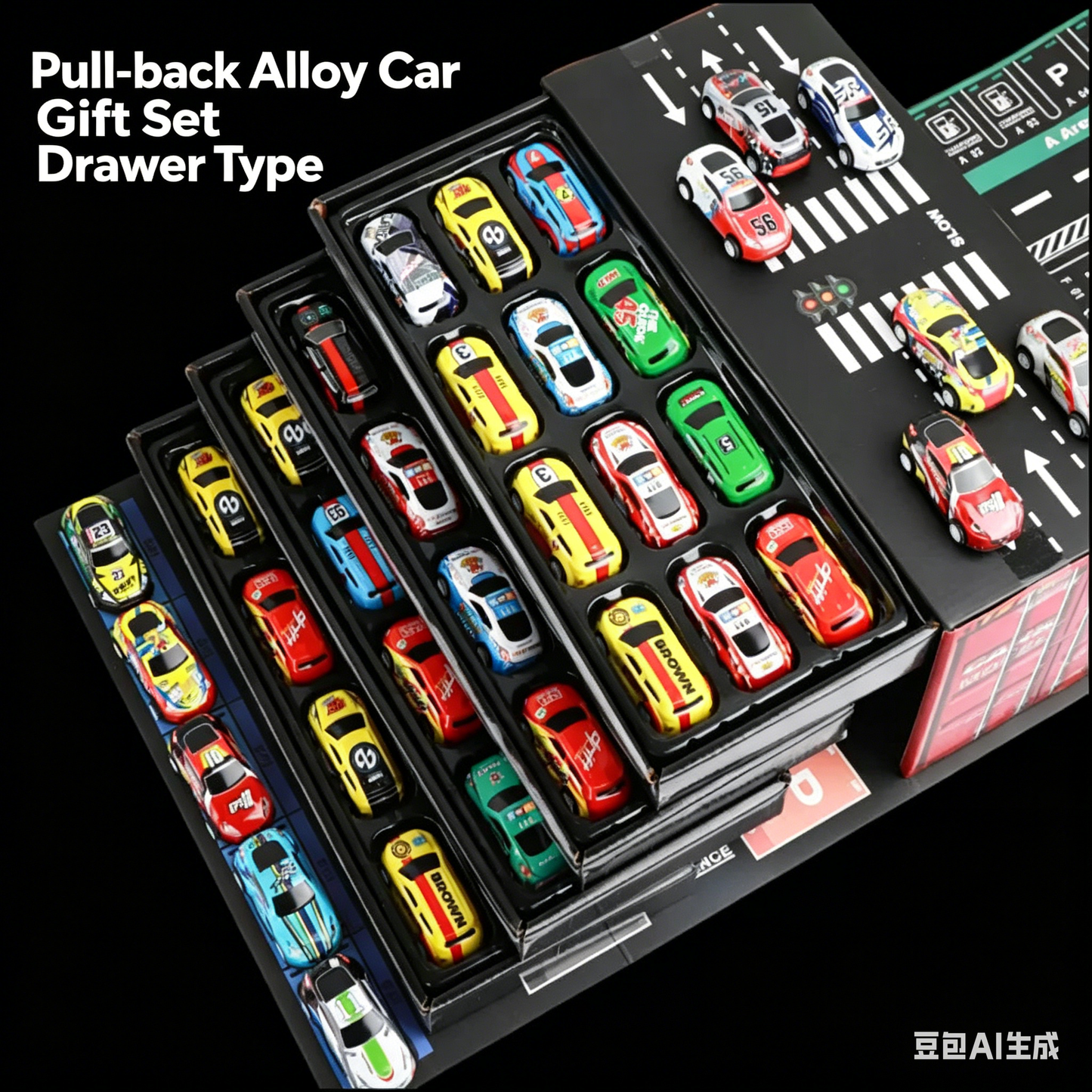 48PCS Mini Alloy Car Set with Container Storage Truck – Pull Back Racing Toys for Kids-YOY