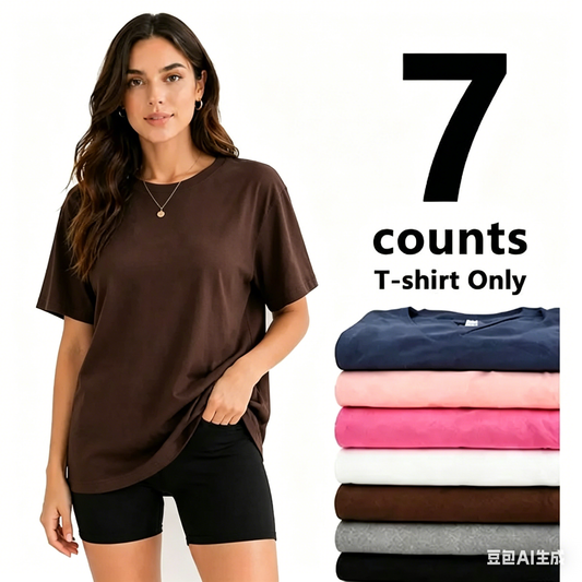 Women Solid Color Short Sleeve Crew Neck Casual T-Shirt-SUY