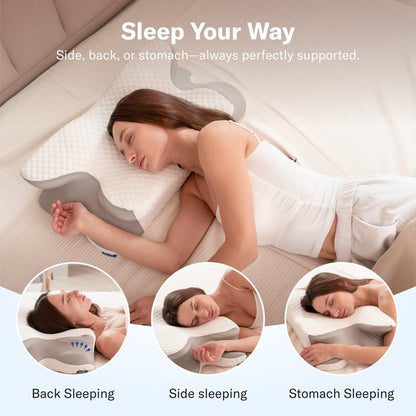 Ergonomic Memory Foam Cervical Pillow for All Sleepers-SUY