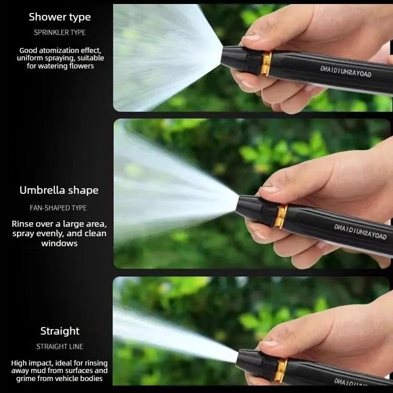 3-in-1 High Pressure Garden Hose Nozzle – Adjustable Spray Gun with Jet, Fan & Shower Modes for Car Wash, Garden & Cleaning-YOY