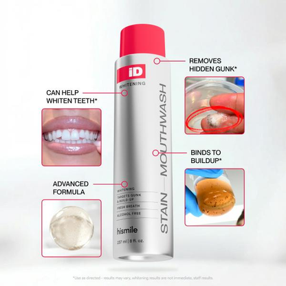 Hismile iD Stain Whitening Mouthwash, Essential Oils Fresh Breath 237ml-VIM