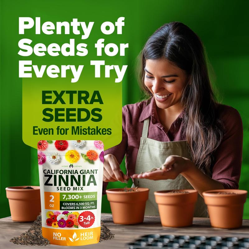 Zinnia Seeds - Pure Seeds - No Filler - USA Heirloom Flower Seeds-VIM