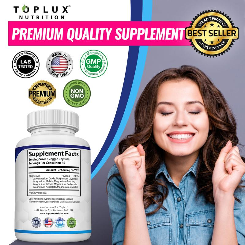Toplux Magnesium Complex 8 Essential Magnesium Supplement 1000mg-SUY