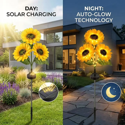 Solar LED Sunflower Garden Lights, IP65 Waterproof Outdoor Yard Lawn Patio Decor, 2/4/6Pcs-VIM