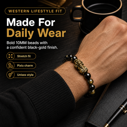 [Storelloo Pixiu bracelet gallery] Western wrist wearing 10MM Pixiu bracelet