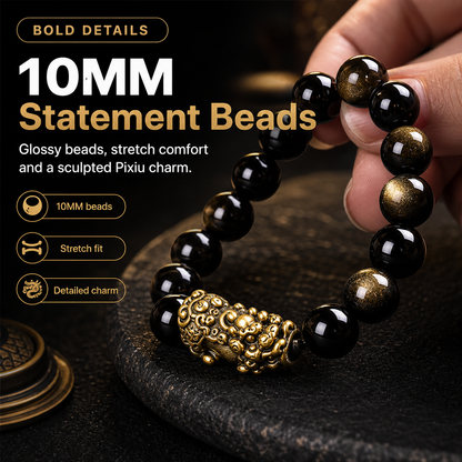 [Storelloo Pixiu bracelet gallery] 10MM bead details and stretch fit
